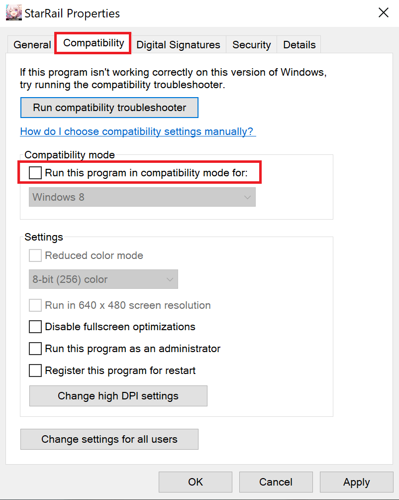 Getting to the compatibility tab of Remnant 2 to fix memory error