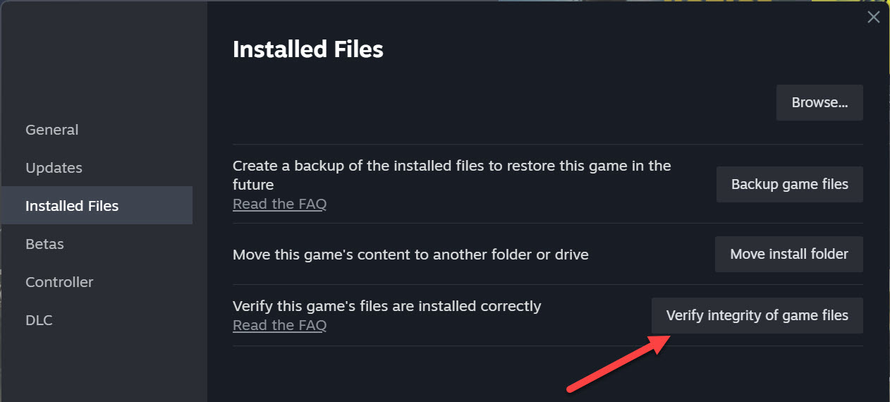 Verify Game Files Steam