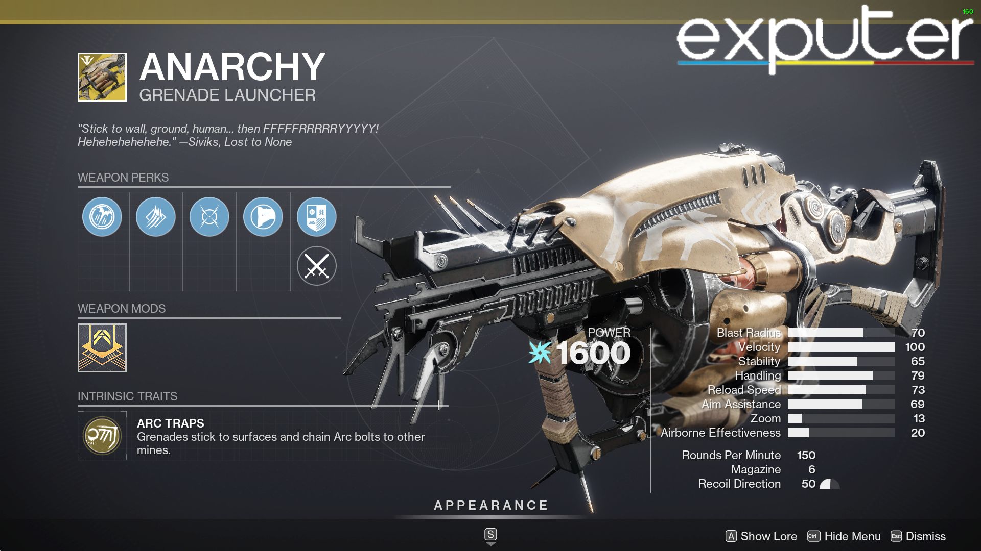 Destiny 2 Exotic Grenade Launcher