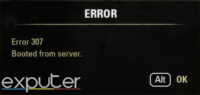 ESO Error 307 error message