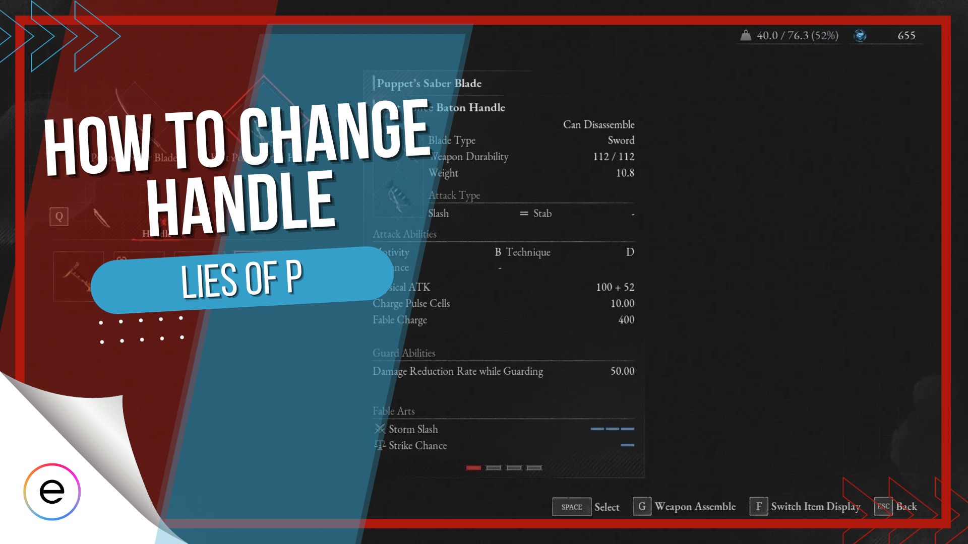 How To Upgrade & Change Weapon Blades And Handles in Lies of P