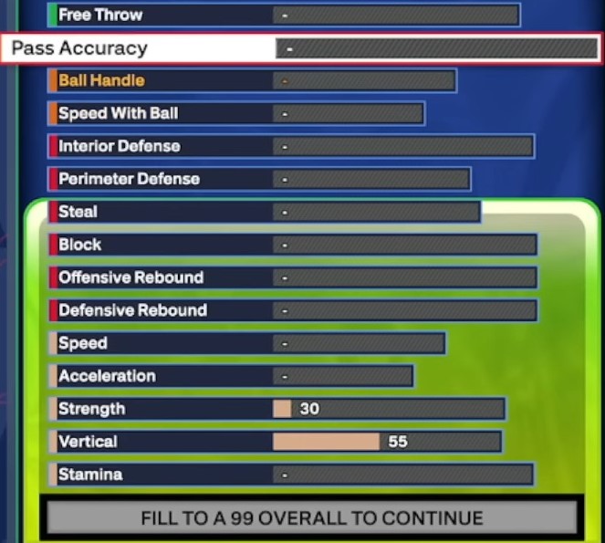 Pass Accuracy NBA 2k24