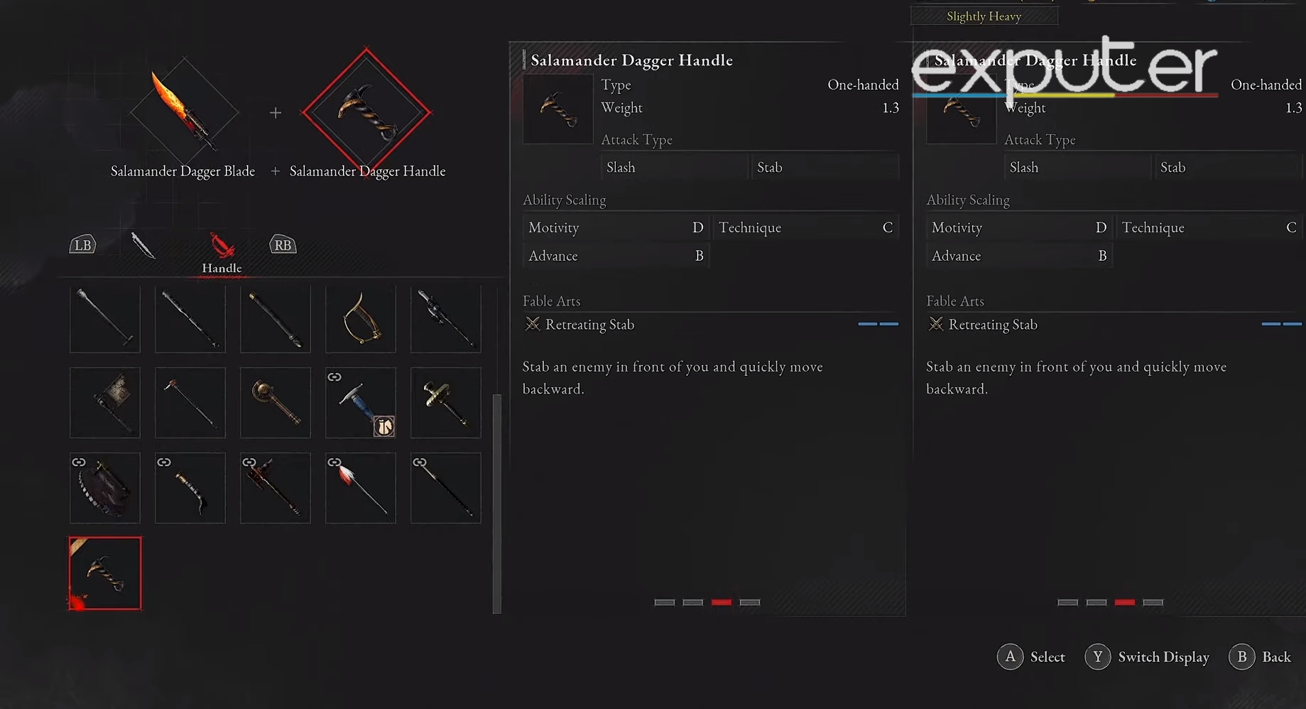 Salamander Dagger stats