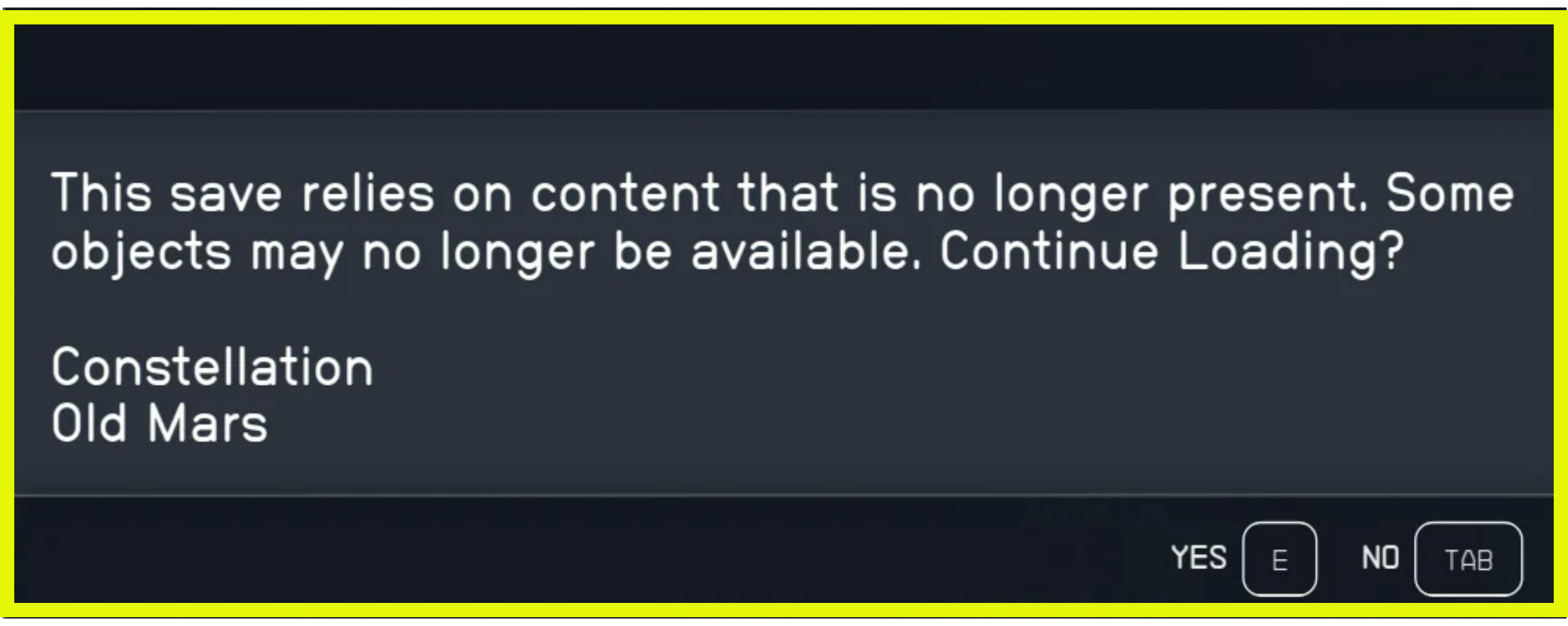 Starfield This Save Relies on Content That is No Longer Available Error