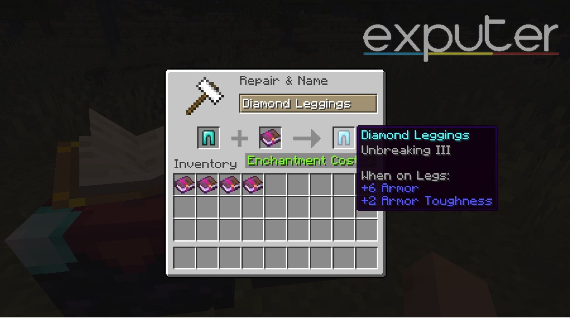 Unbreaking Leggings Enchantment Minecraft 1.20