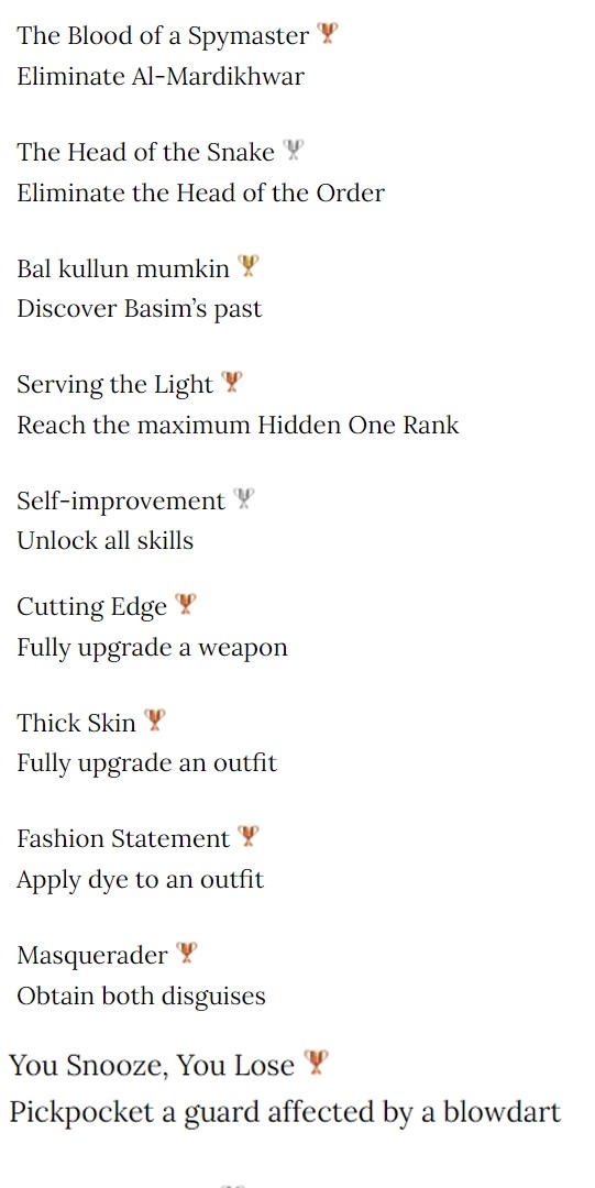 The trophy list includes various tasks required for completion
