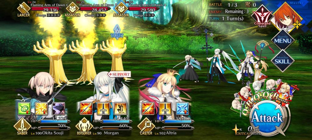 Turn-based combat in Fate/Grand Order