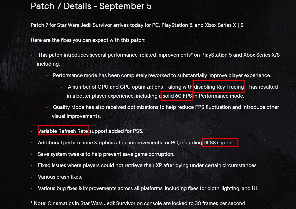 The various fixes and enhancements included in the latest patch