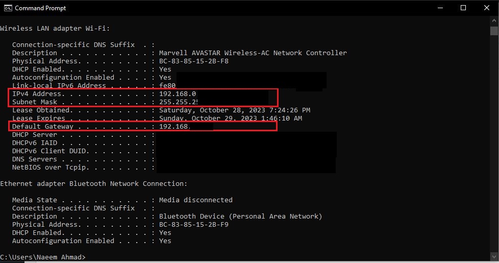 Noting Static IP Required Fields