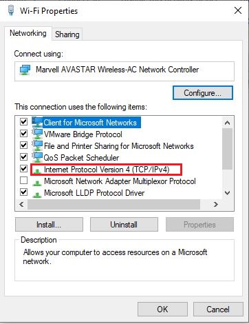 Going into the IPv4 Settings