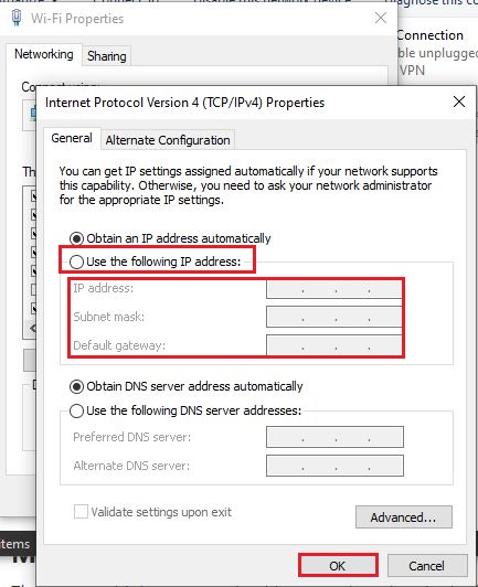 Setting a Static IP to fix EA Error Code EC 10000