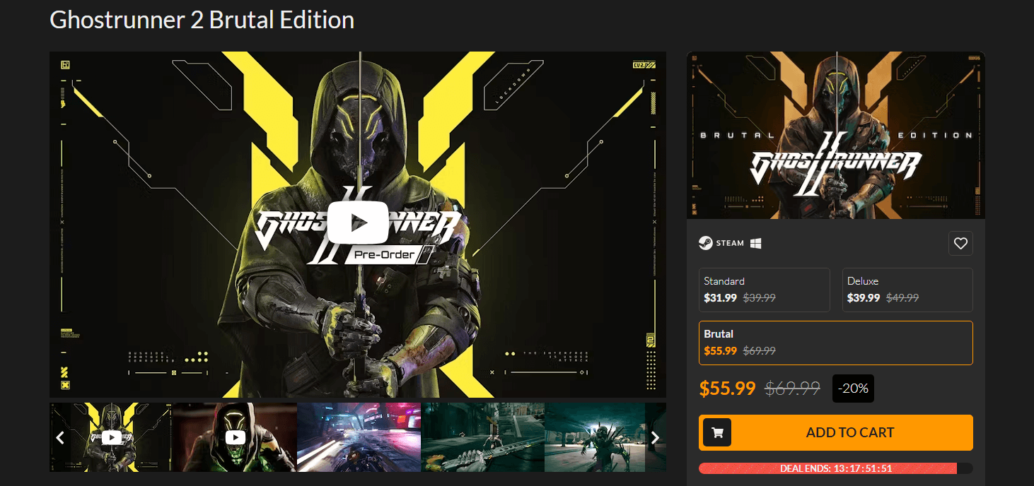 Ghostrunner 2 Brutal Edition on Fanatical