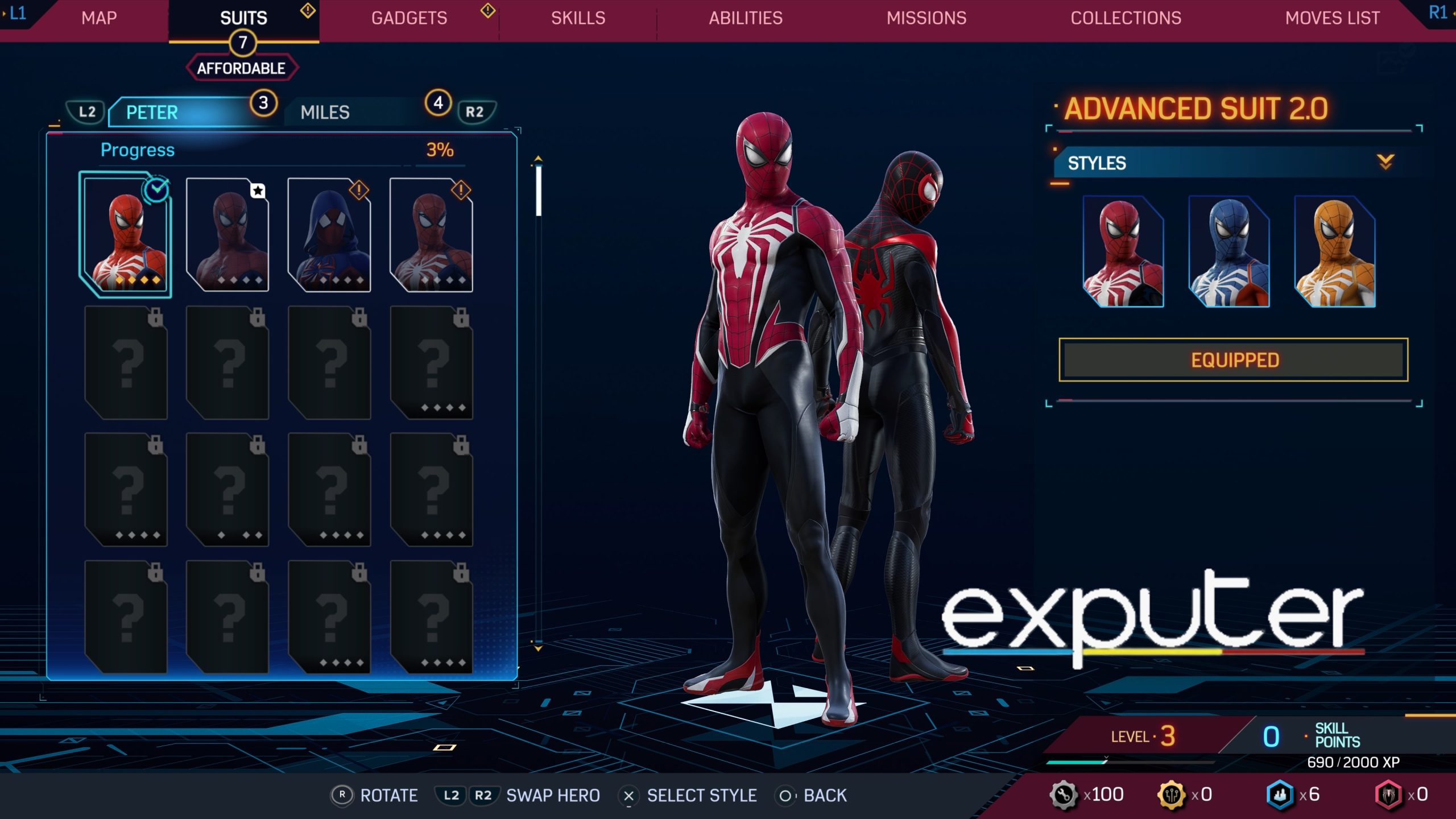 spiderman 2 suits