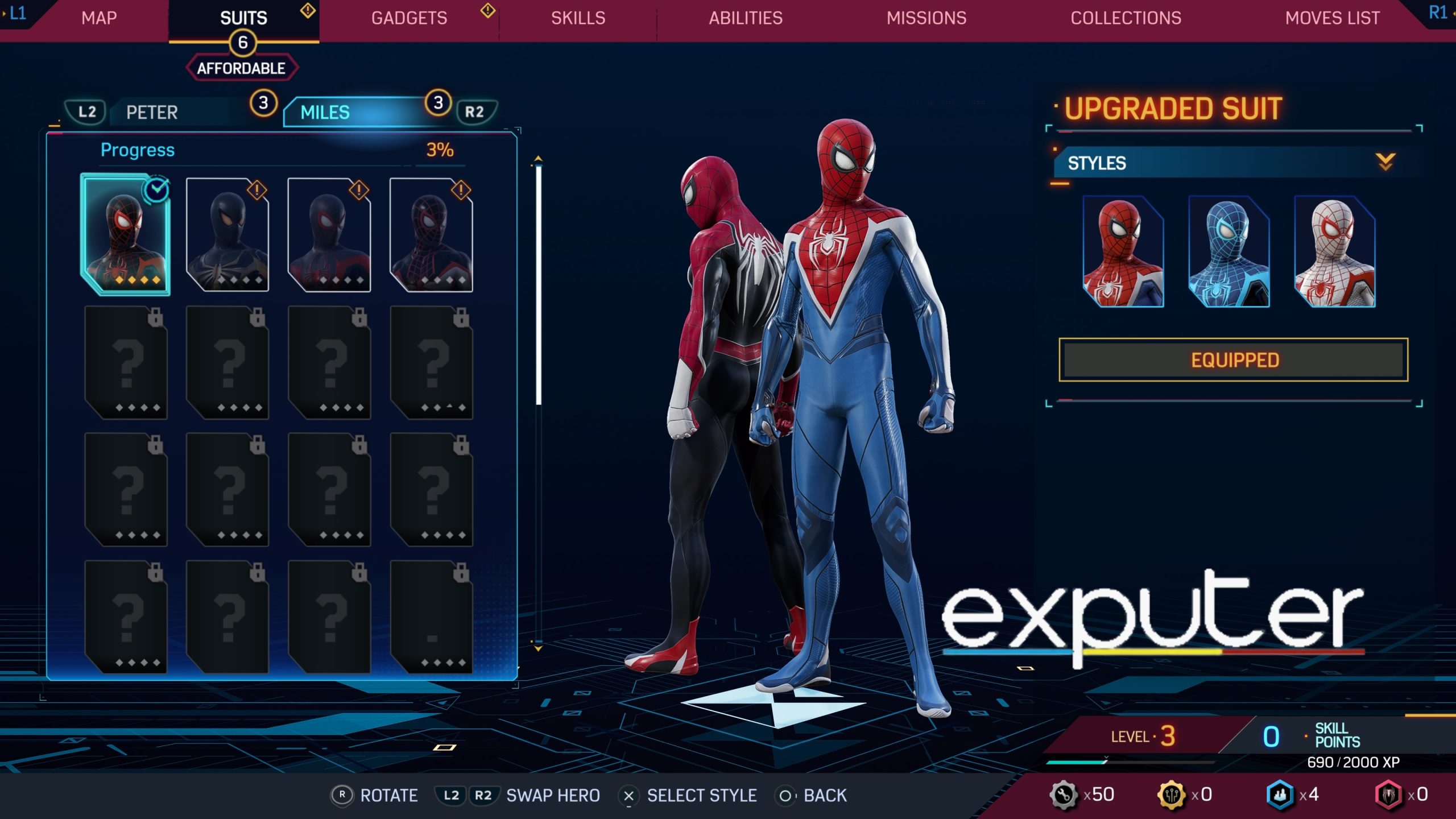 spiderman 2 suits