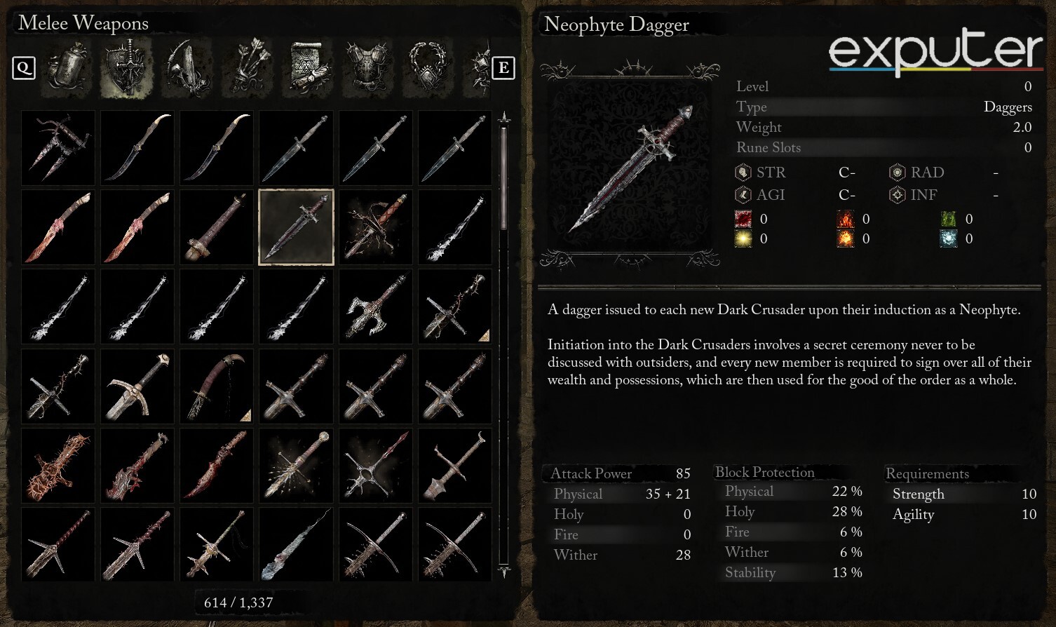 lotf neophyte dagger