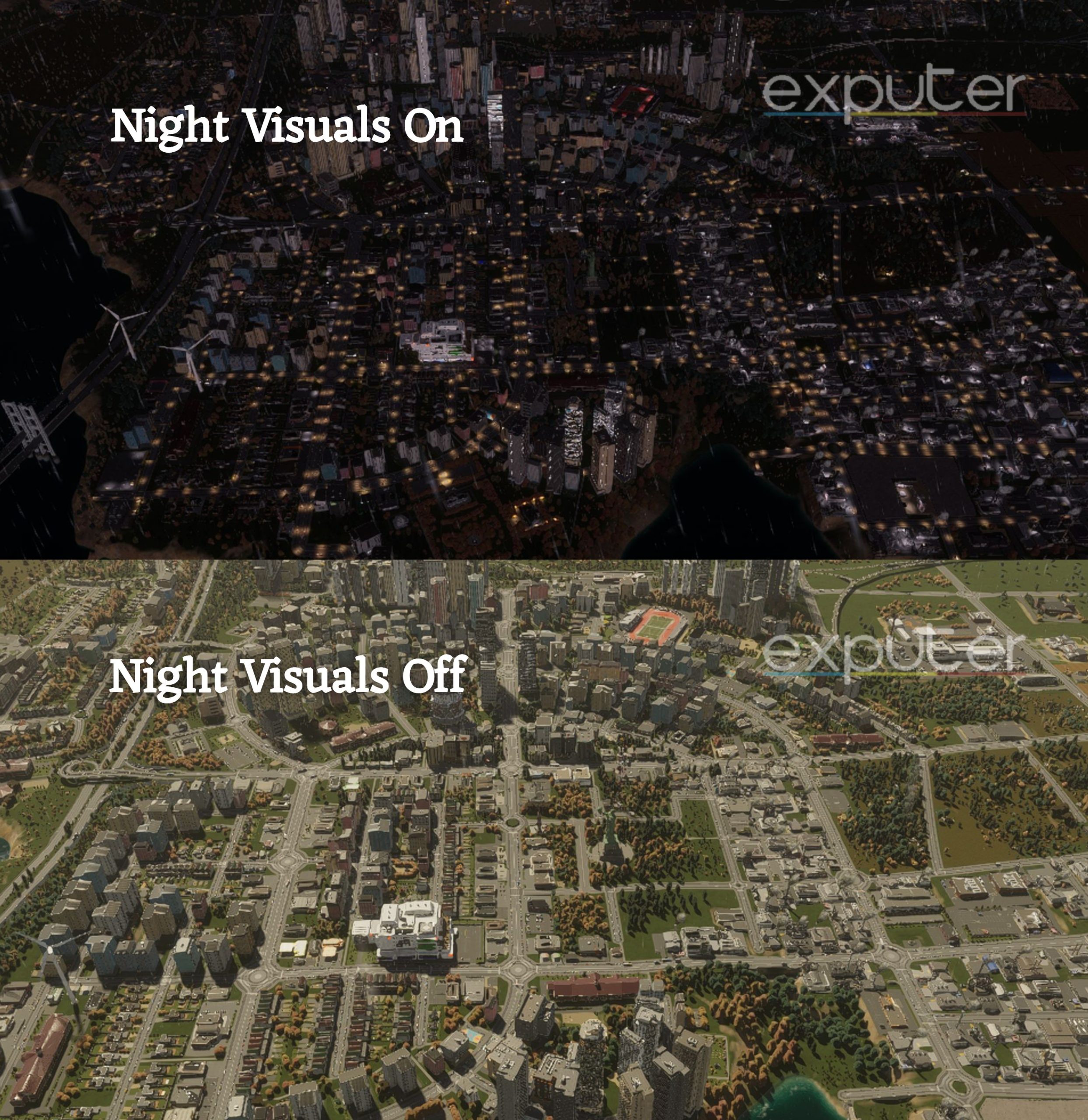 Night Visuals On vs Off