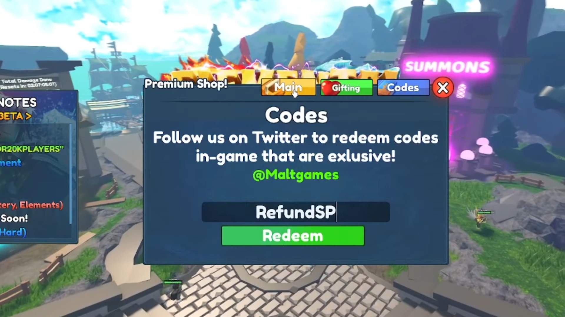 Redeeming Codes In Elemental Dungeon