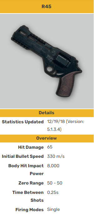 R45 stats in PUBG