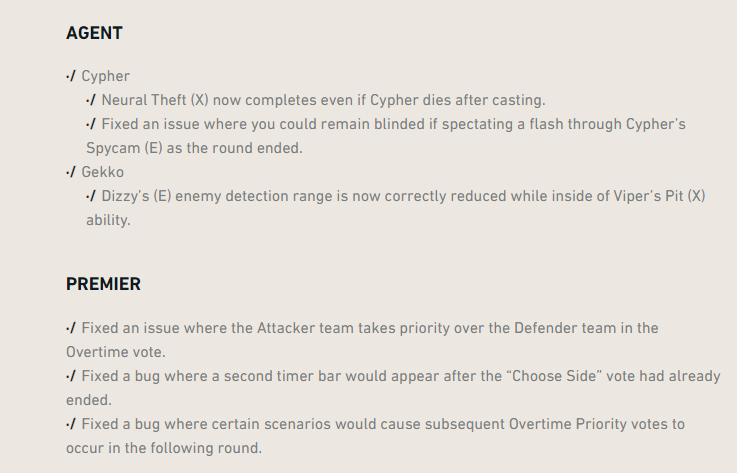 Valorant patch 7.07 Premier mode and Agent fixes