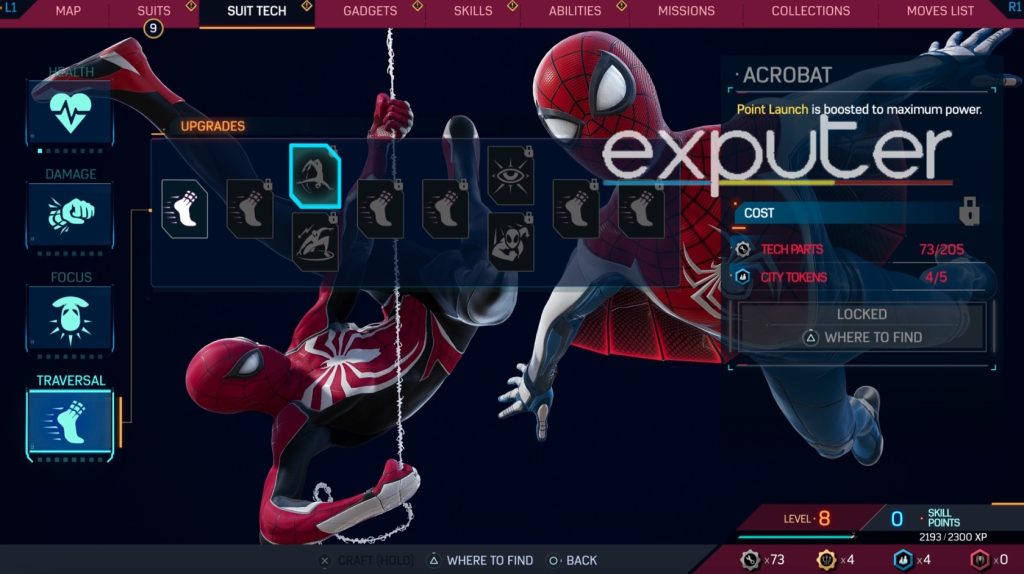Spiderman 2 Best Suit Tech Upgrades