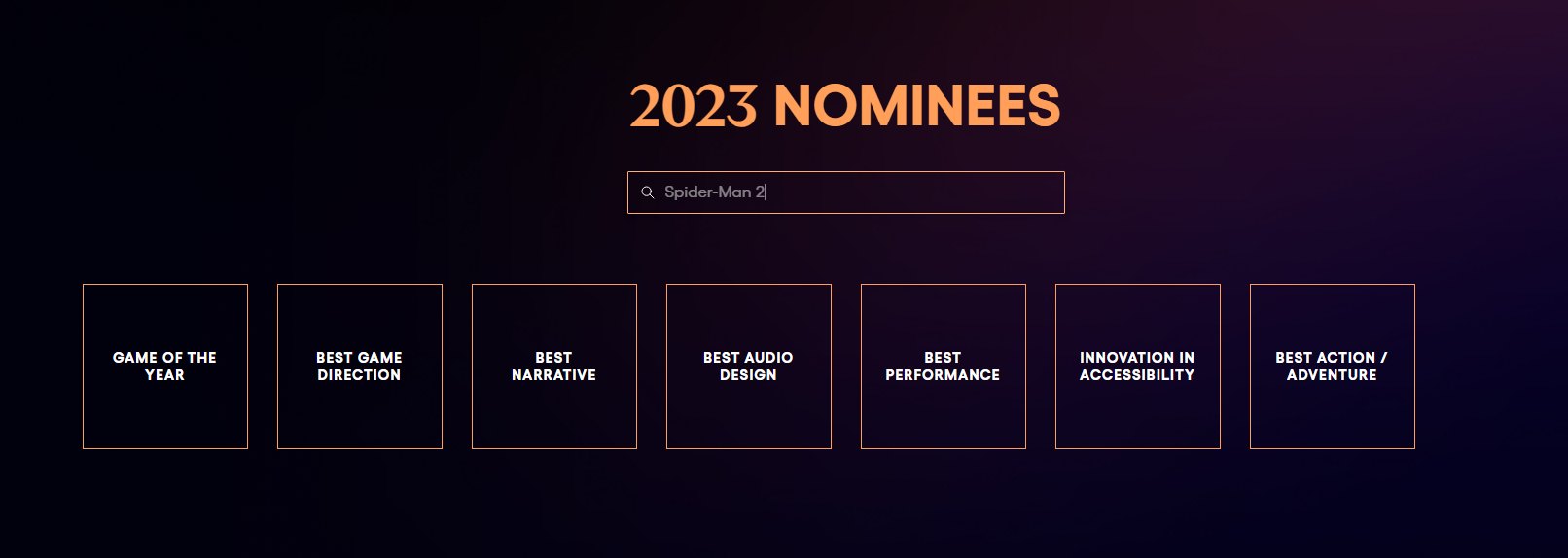 All Marvel's Spider-Man 2 Nominations at TGA 2023