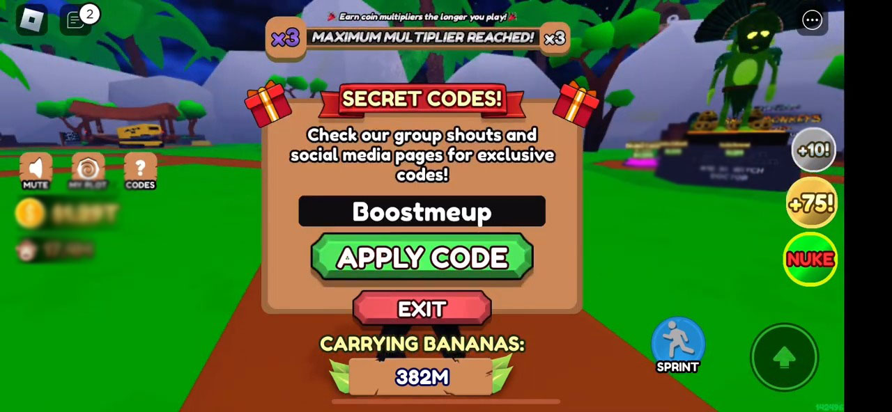 Redeeming Codes In Monkey Tycoon