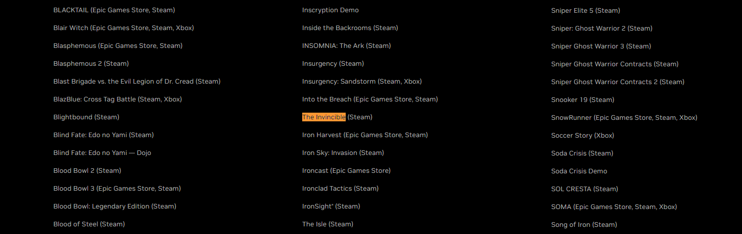 The Invincible Being One of the Supported Games on GeForce Now