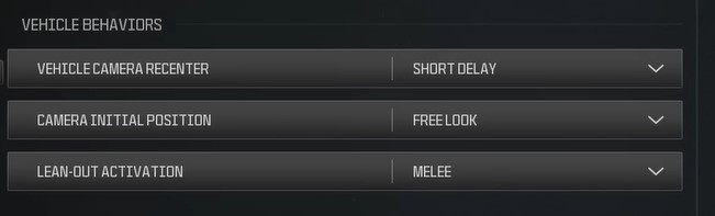 best mw3 vehicle behaviors settings