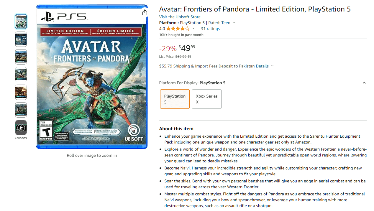 Avatar: Frontiers of Pandora Limited Edition