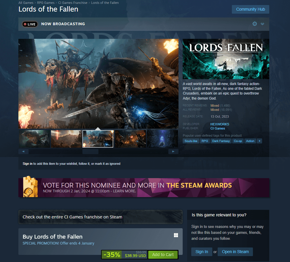 Lords of the Fallen on Steam 