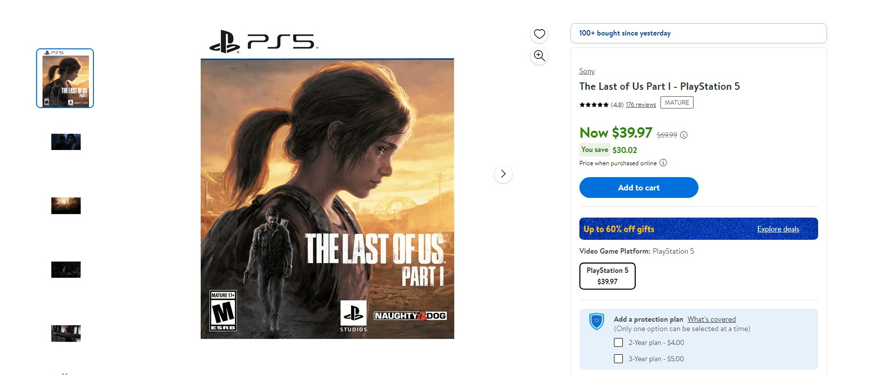 The Last of Us Part 1 on Walmart