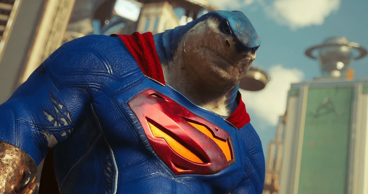 King Shark Dressed Up as Superman