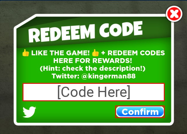 The screen that appears while redeeming codes.