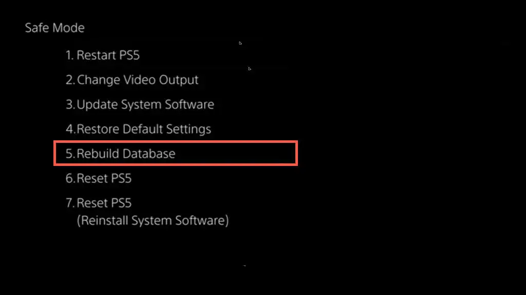 PS5 Rebuild Database