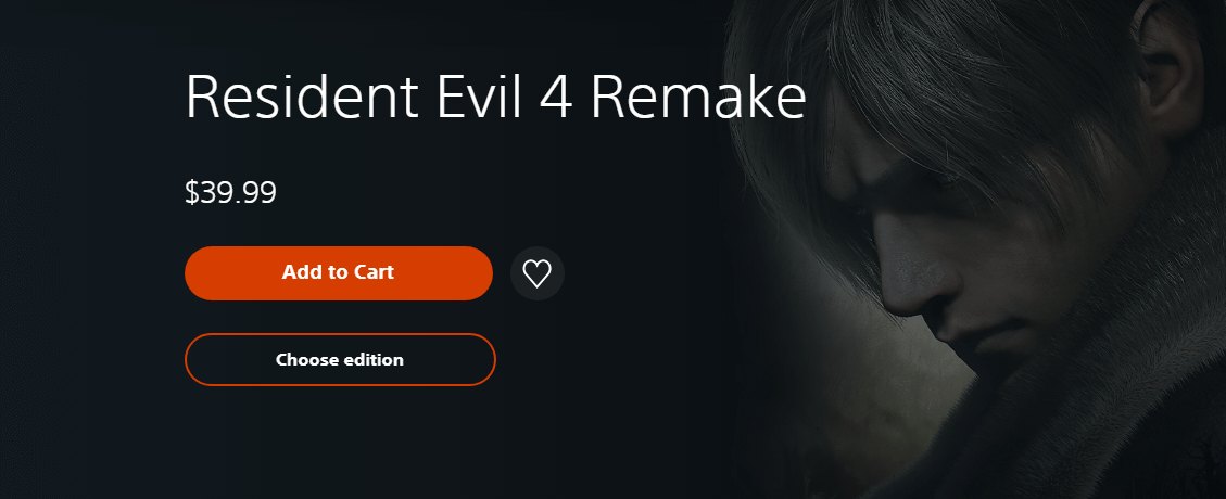 Resident Evil 4 Remake on the PS Store