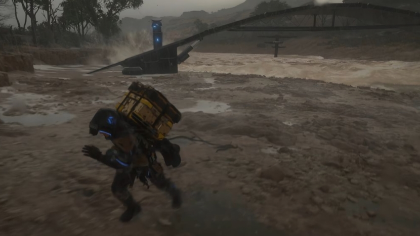 Sam Running From A Flash Flood In Death Stranding 2