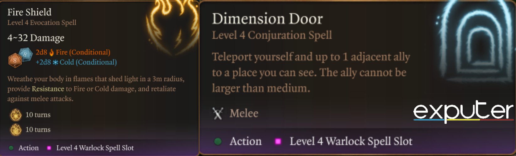 BG3 Spells: Fire Shield, Dimension Door