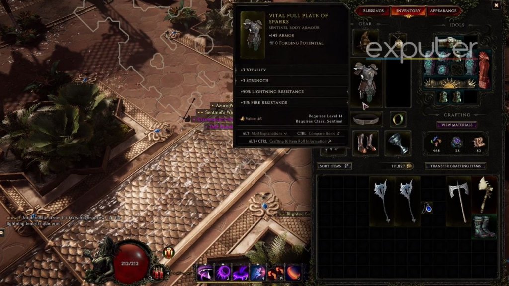 Vital Full Plate of Sparks Armor In Last Epoch