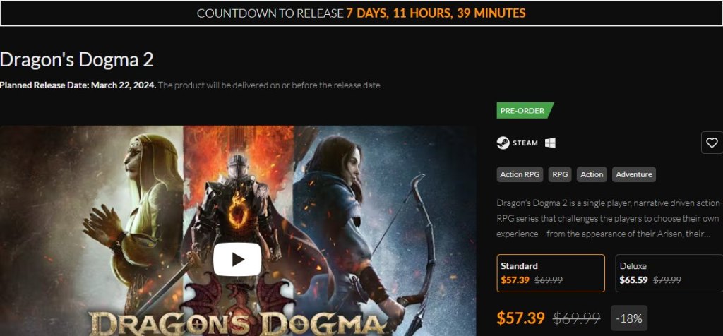 Dragon's Dogma 2 on Fanatical