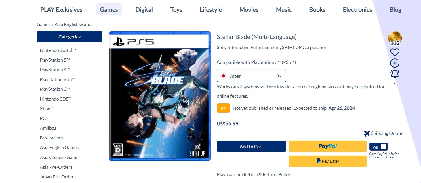 Stellar Blade on Playasia