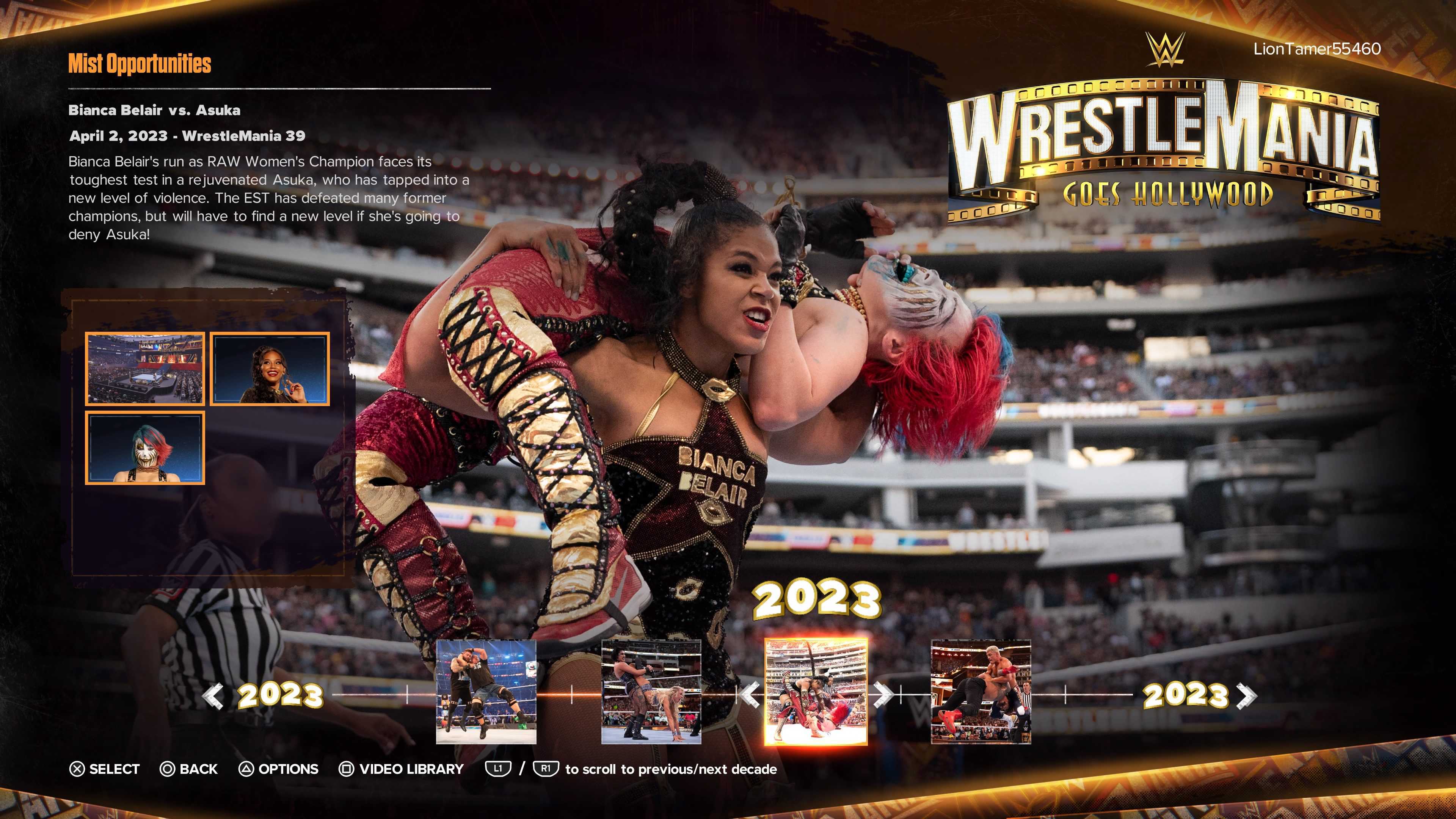 Bianca Belair vs Asuka Wrestlemania 39