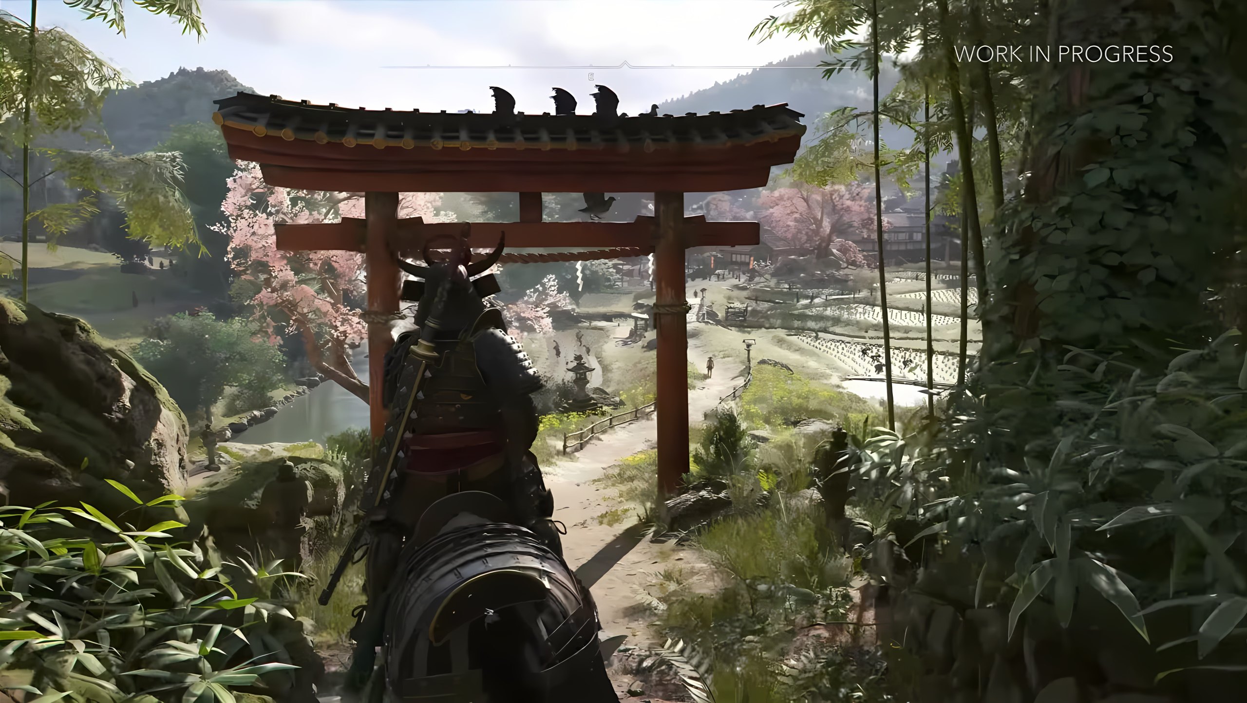 Torii Gate Outside A Farming Village