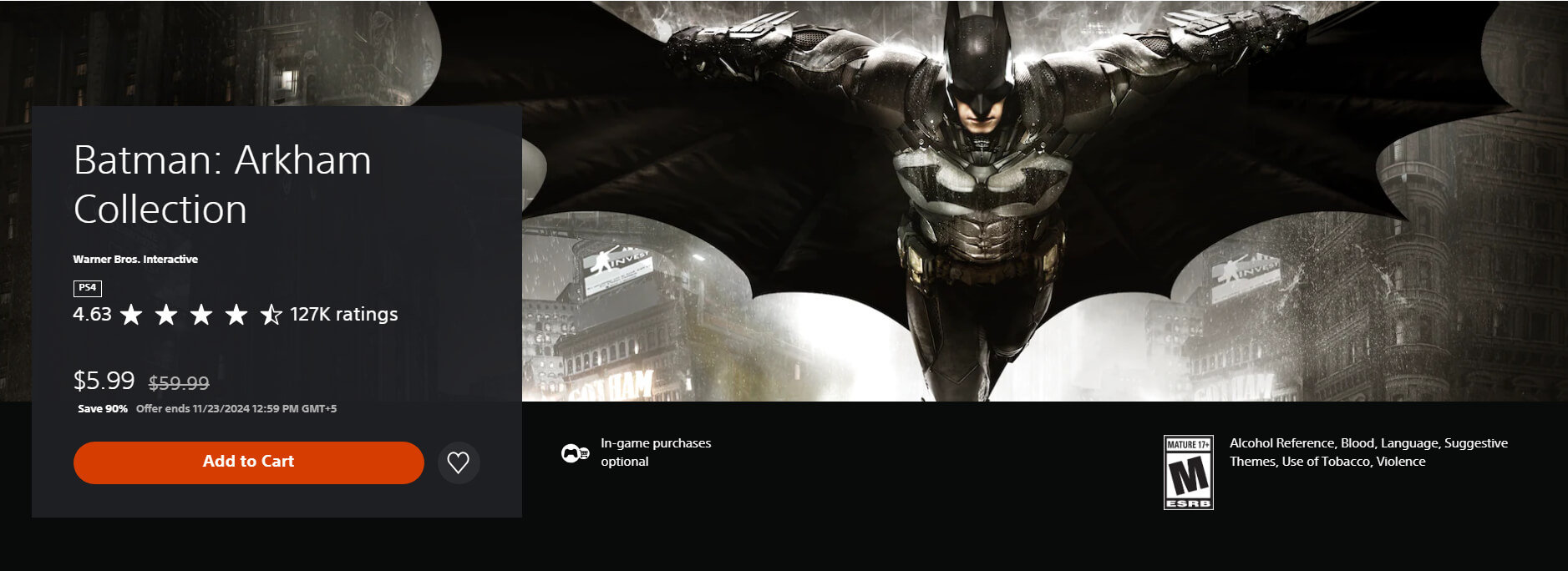 The Batman: Arkham Collection on the PS Store