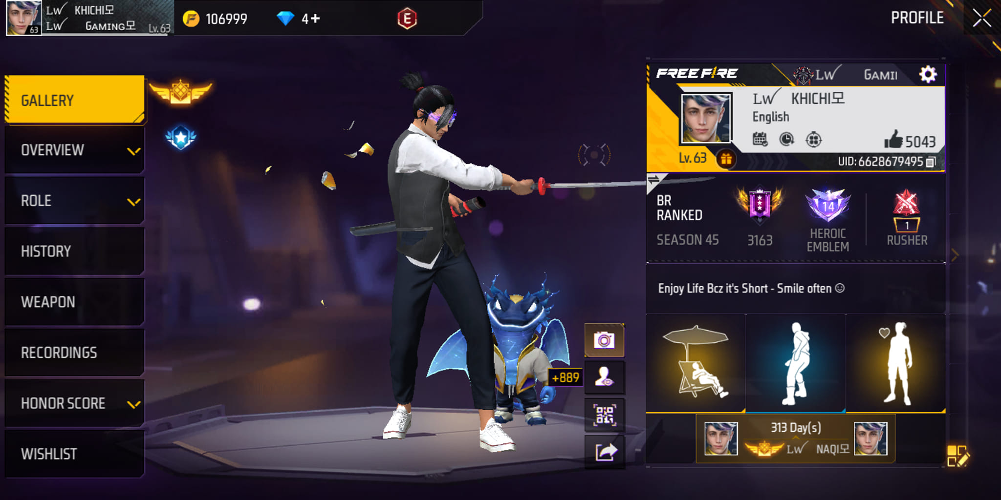 Garena Free Fire Main Menu