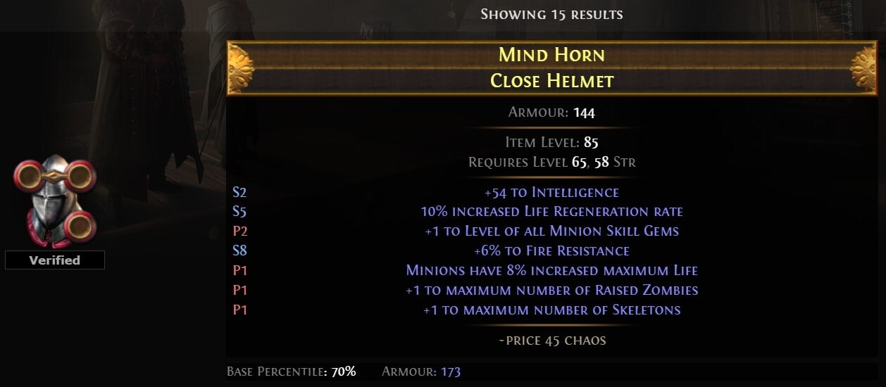 Showcasing helmet stats in Path of Exile