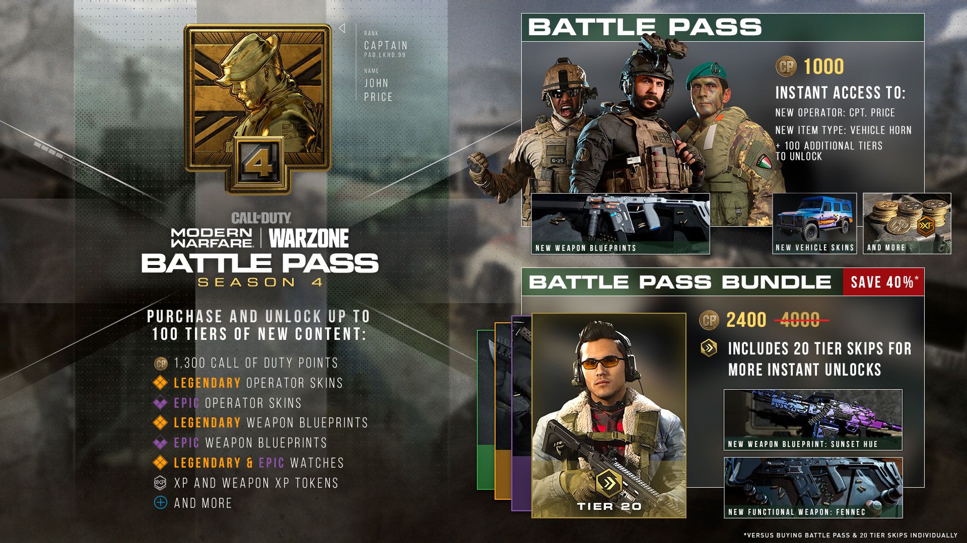 Battle Pass pricing details along with battle pass bundle details showcasing what you get if you purchase it with in game currency.