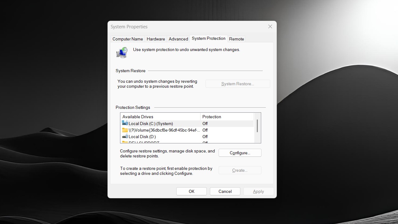 System Restore on Windows 11